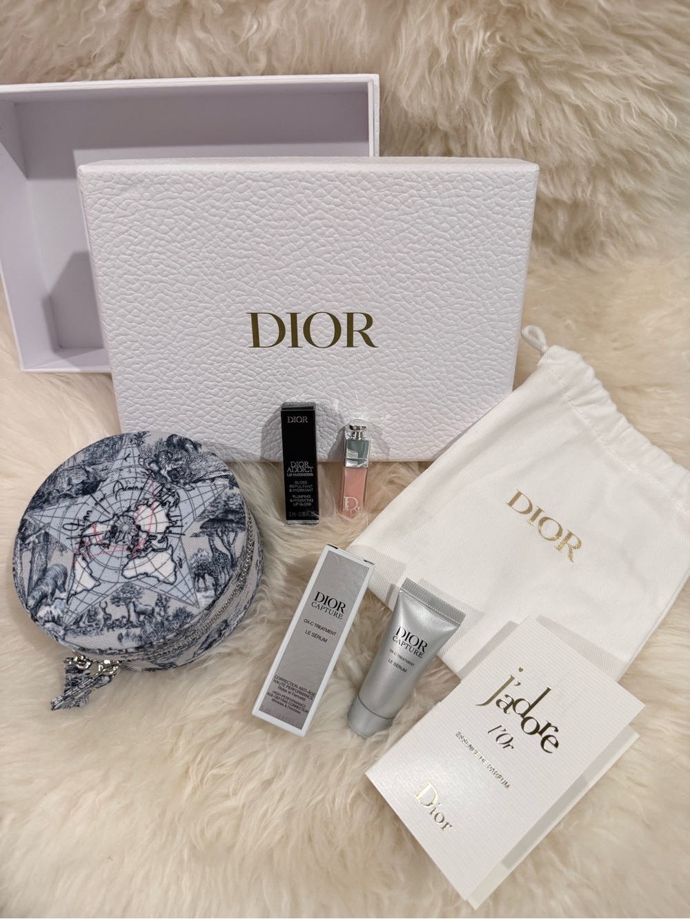 Dior Around the World Jewelry Pouch with samples
